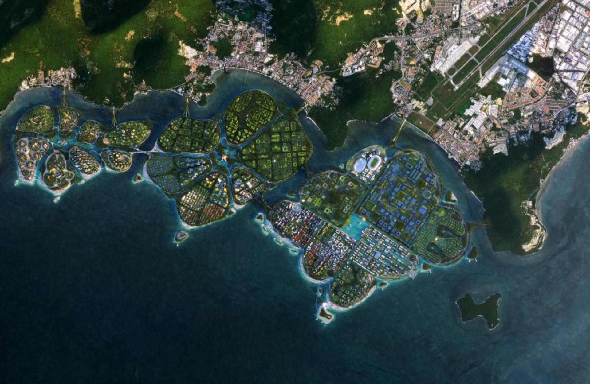 BiodiverCity skal skabes ved øen Penang i Malaysia. Visualisering. BIG.