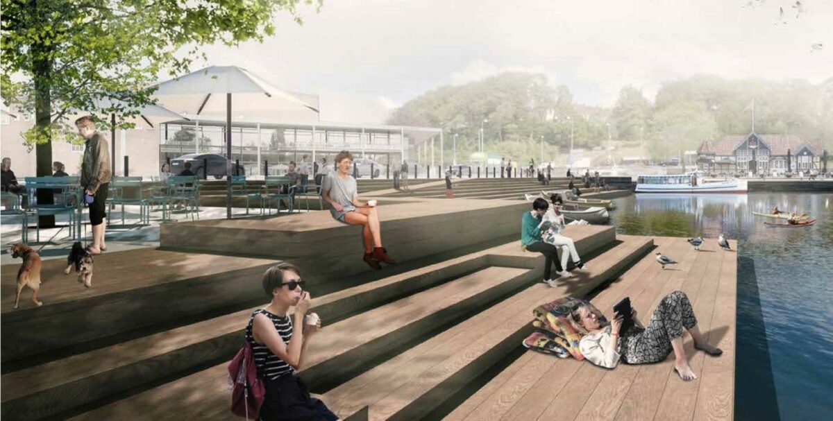 Selvom havnen allerede er velbesøgt i Silkeborg, tror man på, at der er potentiale til at tiltrække endnu flere gæster. Illustrationer: Werk Arkitekter.