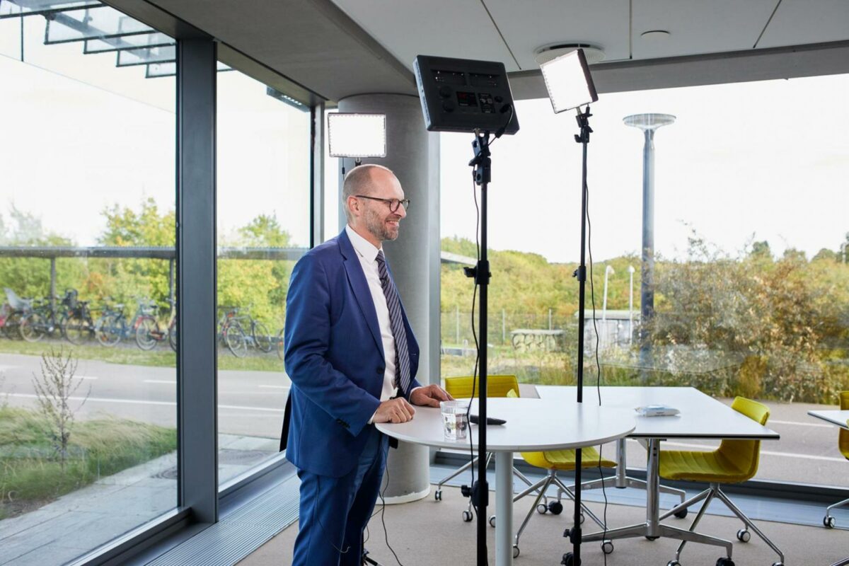Rambøll Danmarks direktør, Ib Enevoldsen, under arrangementet mandag. Pressefoto.