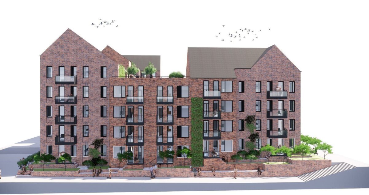 De 101 lejeboliger bliver en del af det store byudviklingsprojekt i Høje Taastrup C. Visualisering: Link Arkitektur.
