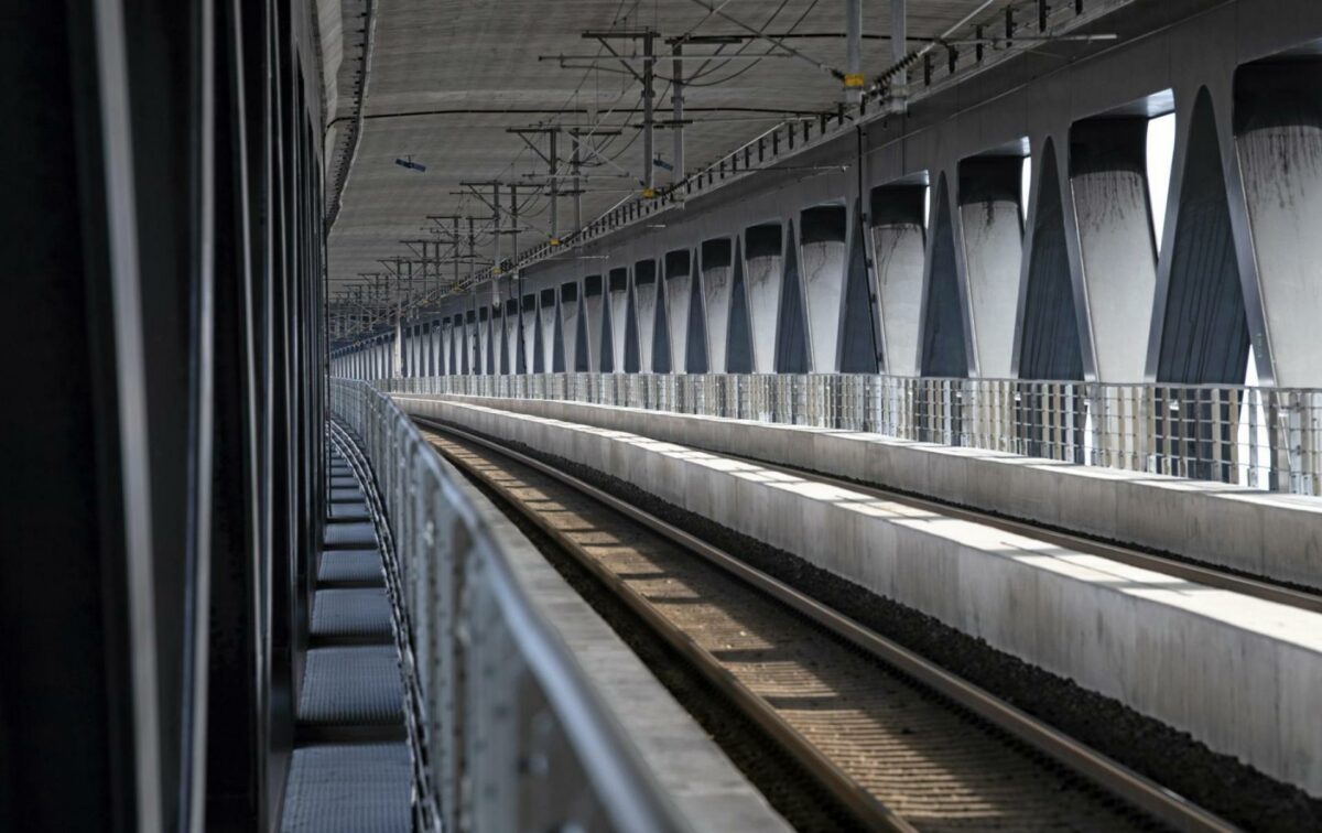 Øresundsbroens jernbane. Foto: Johan Nilsson/Øresundsbron.
