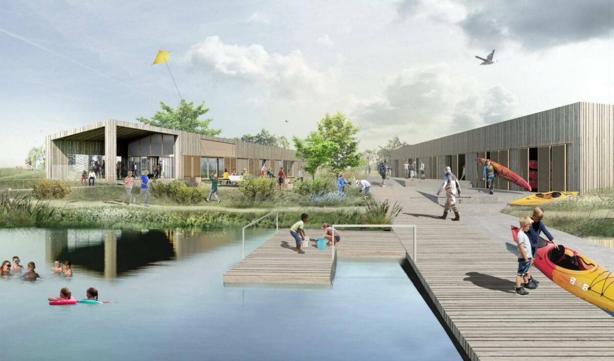 Det Blå Rum ved Fuglsang Sø. Visualisering: NOVA5 arkitekter.