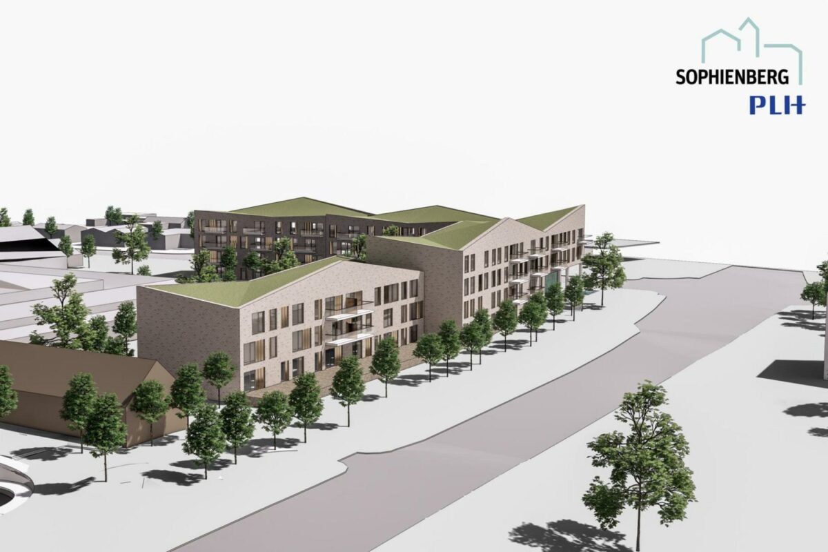 Det kommende byggeri ved Frederiksborgvej. Visualisering: PLH arkitekter og Sophienberg Gruppen.