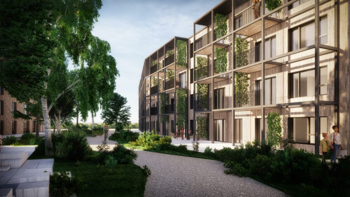 Thors Have får 100 boliger. Visualisering: Vilhelm Lauritzen Arkitekter.