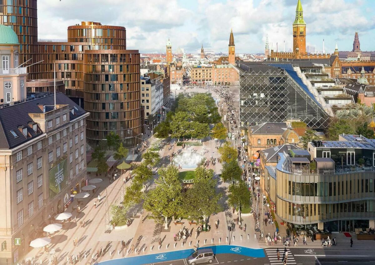 Mindre trafik og mere grønt midt i København kan blive virkelighed i 2022. Visualisering: Gehl Architects.