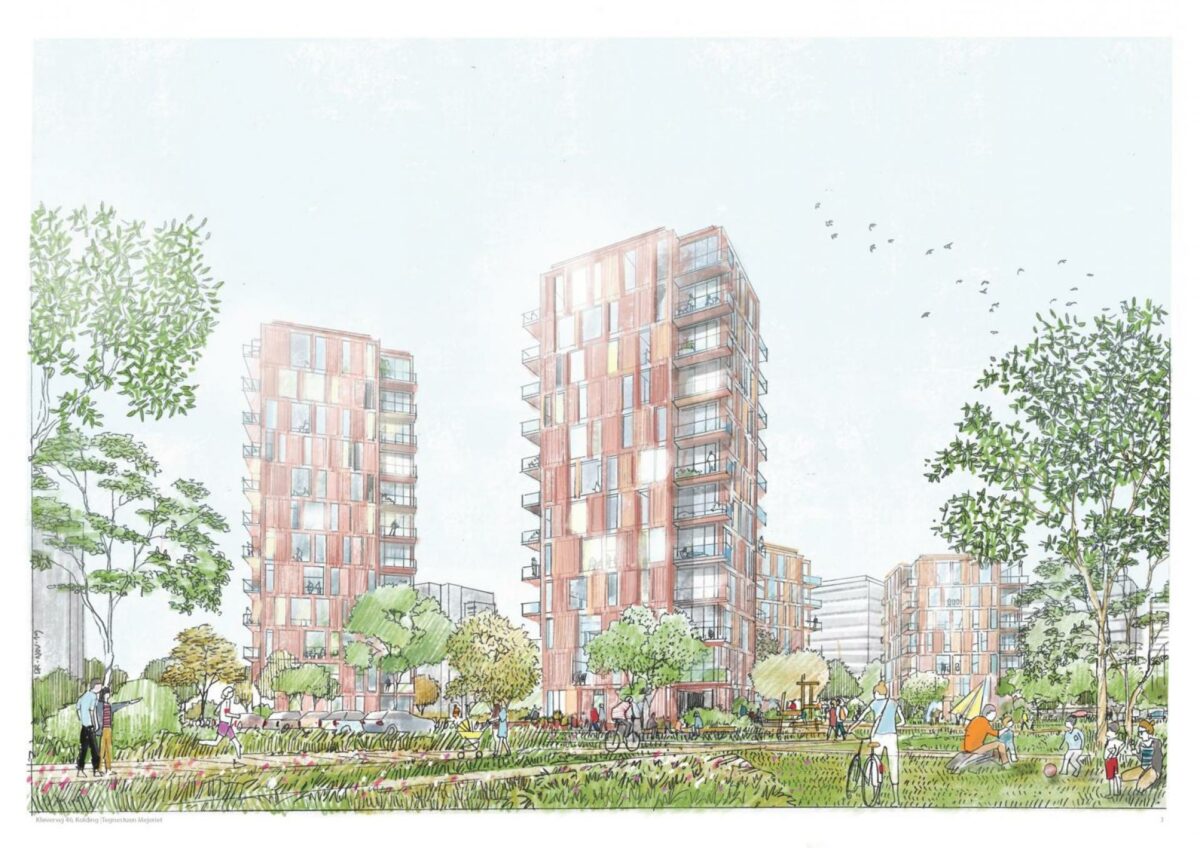 Sådan kommer en lille håndfuld højhuse til at tage sig ud i Kolding: Illustration: Mejeriet.