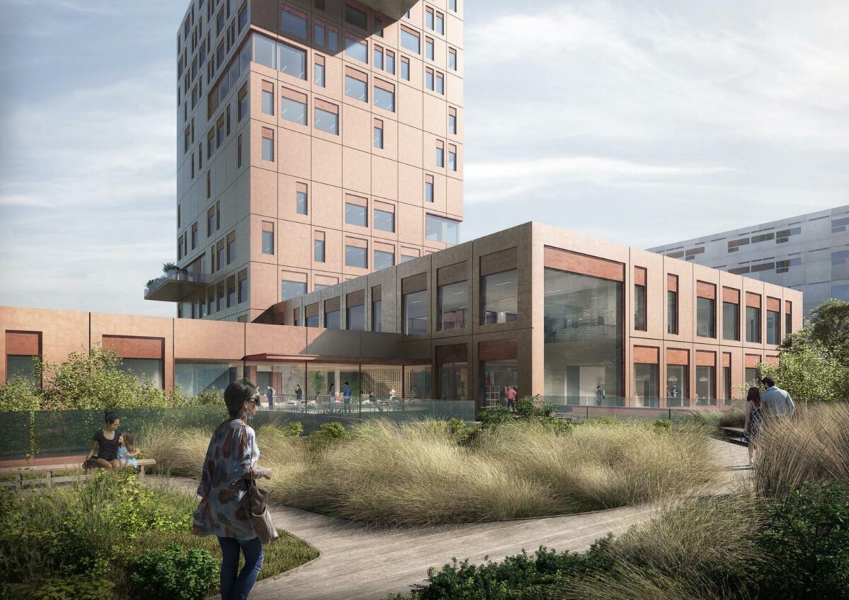 Herhjemme har Link Arkitektur blandt andet fået opgaven med at tegne 22.000 kvadratmeter for Aarhus Universitet. Illustration: Link.