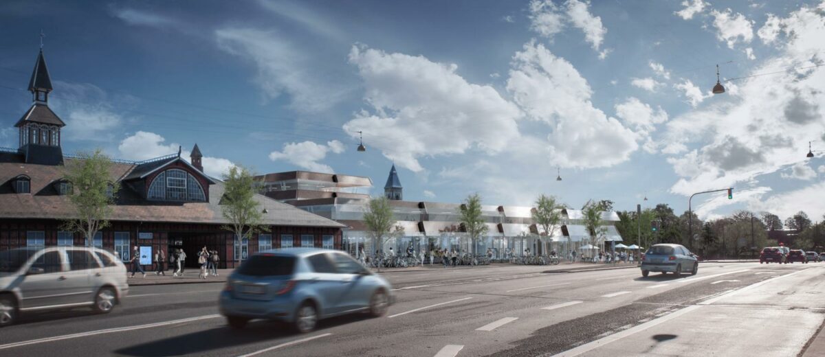 Så neutral og alligevel svævende kom Østerport II aldrig til at se ud. Og det vil politikerne nu sætte en stopper for. Illustration: KHR Arkitekter.