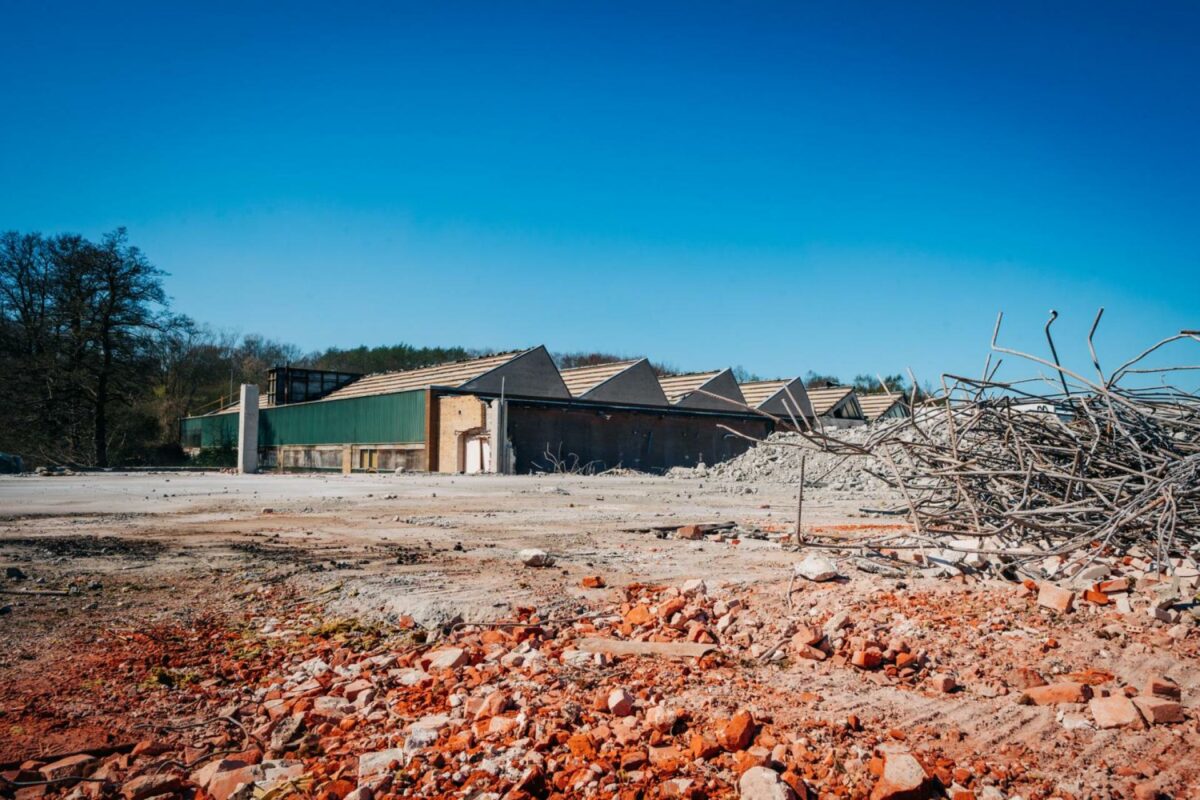 Området der tidligere husede papirfabrikken skal nu omdannes til boligkvarter. Foto: MT Højgaard Projektudvikling A/S.