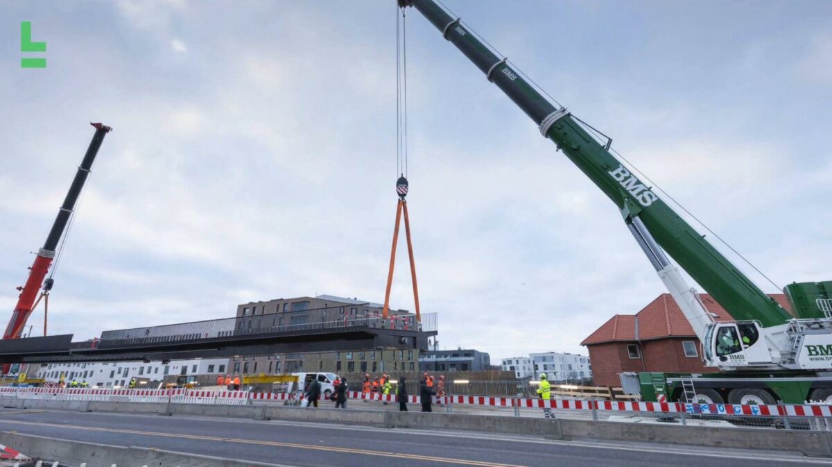 CG Jensen er entreprenør på broarbejdet. Screendump fra video: Hovedstadens Letbane.