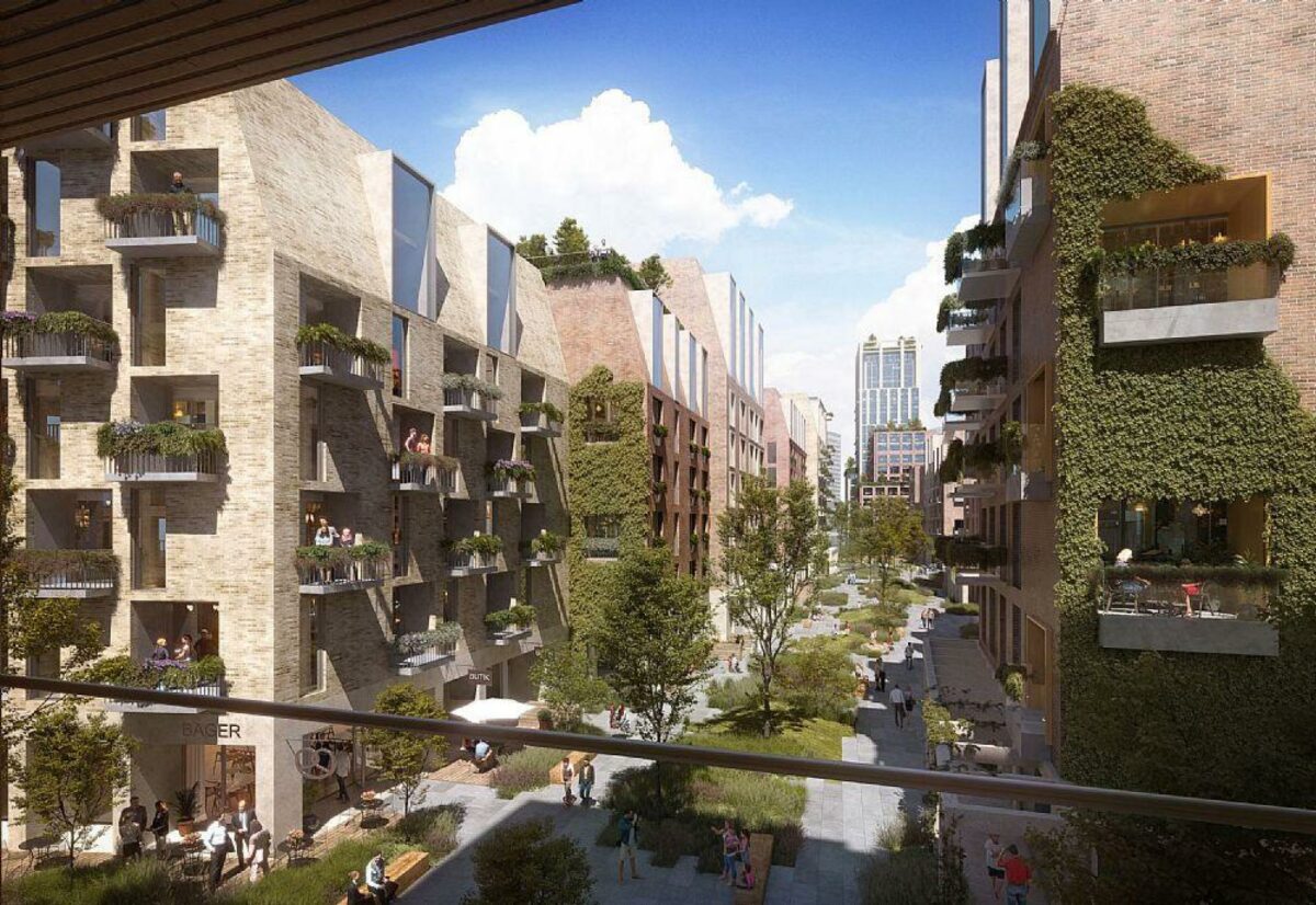 Planerne om en ny bydel oven på en overdækning af Banegraven i Aarhus er nu definitivt aflyst. Visualisering: C.F. Møller.