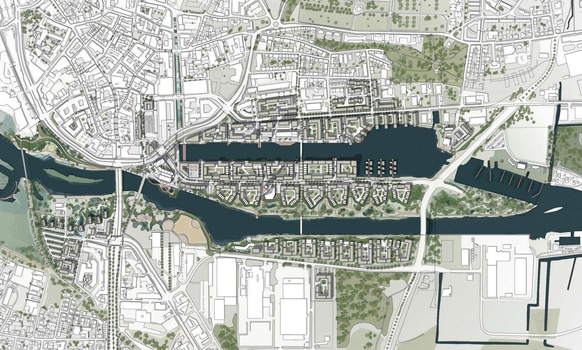 Randers udvikler 59 ha. Flodby. Visualisering: CF Møller Archtitects.