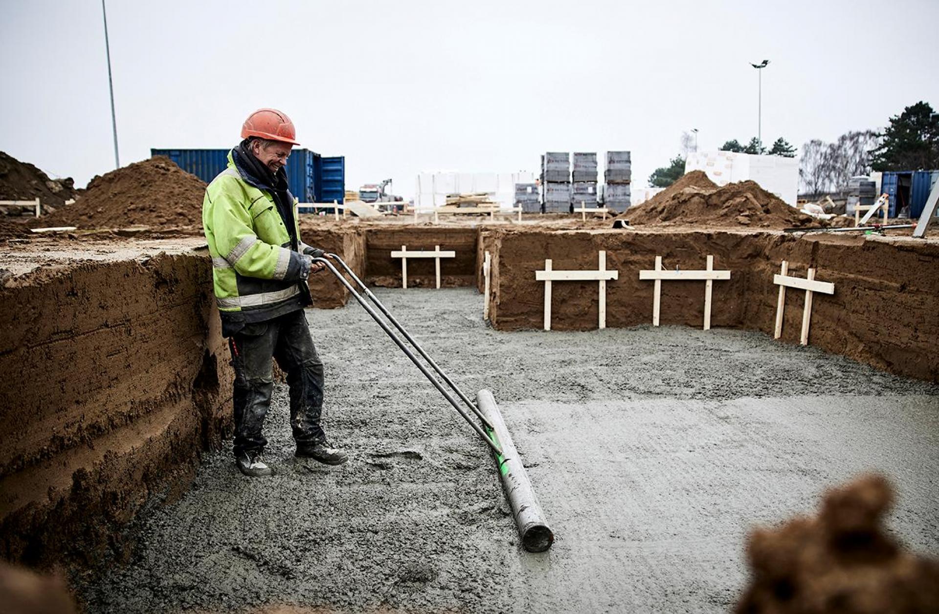 Der bruges ny beton med gammelt tilslag på projektet. Foto: Jakob Lerche.