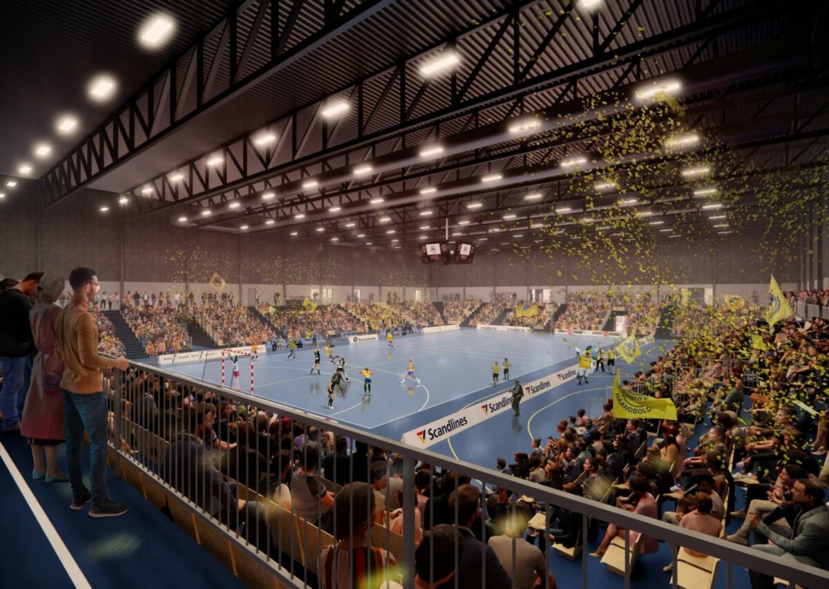 Guldborgsund Kommunes nye multihal visualiseret af GPP Arkitekter.