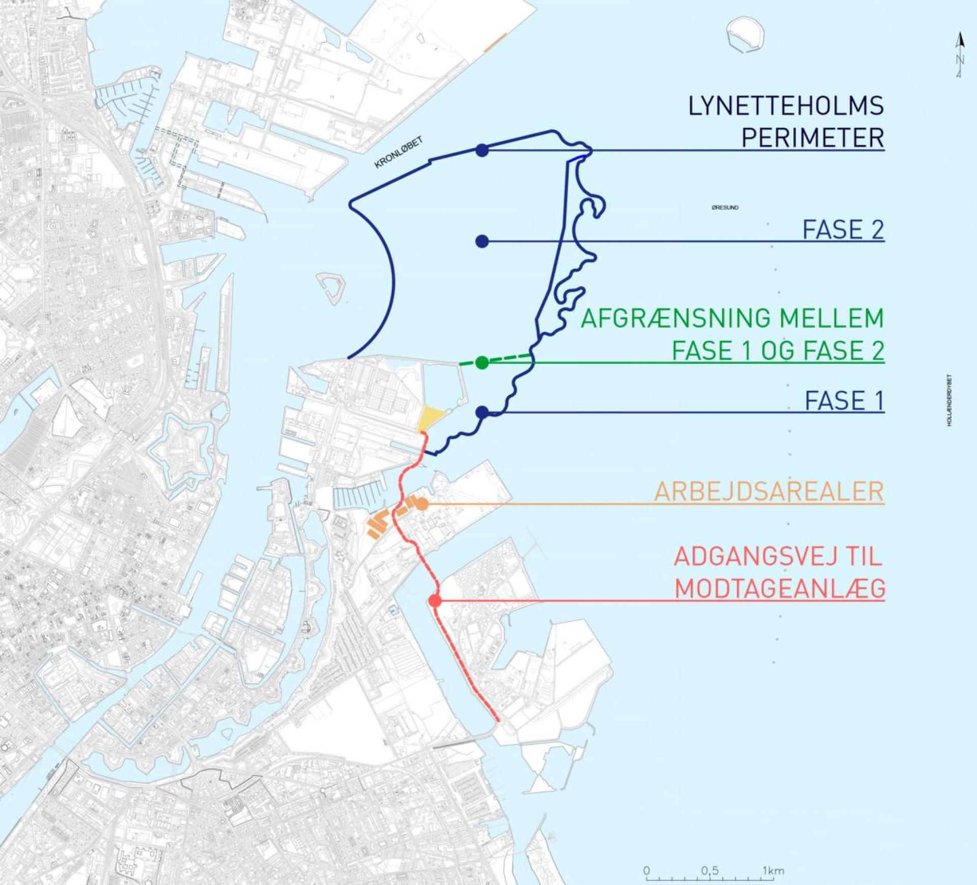 Her skal Lynetteholm ligge og sådan skal det forløbe. Kilde: By & Havn.