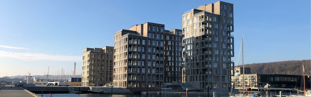 Hundsbæk og Henriksen A/S har blandt andet projekteret etablering af 9 punkthuse på Havneøen i Vejle. Foto: Hundsbæk og Henriksen A/S.