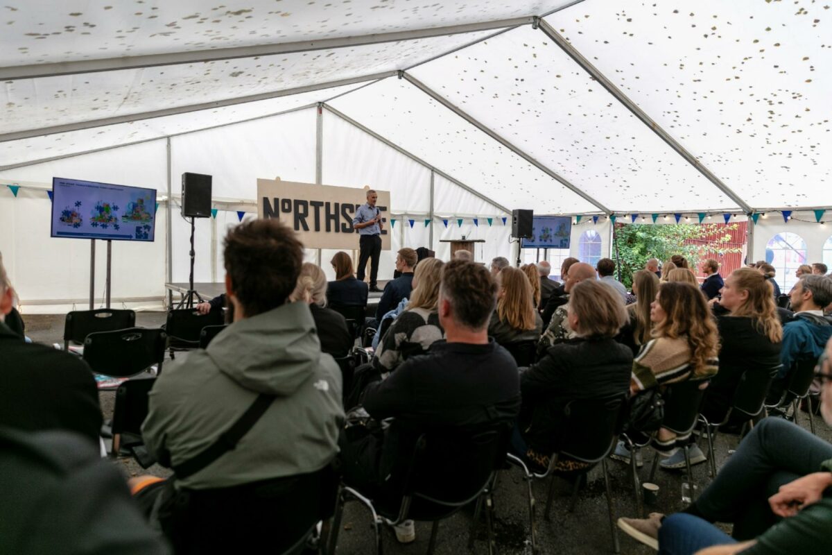 Godt 80 erhvervspartnere deltog på konferencen, hvor der blev diskuteret, hvordan man skaber en platform på NorthSide for virksomheder, der ønsker at teste nye, bæredygtige løsninger. Foto: KontraFrame.