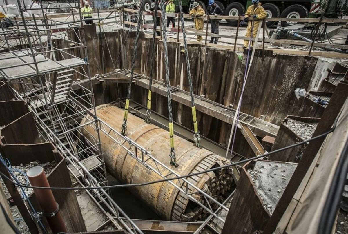 Kalvebod Brygge Skybrudstunnel bliver knap 3 meter i diameter og kan flytte 20 kubikmeter vand i sekundet, hvilket svarer til 2/3 af Gudenåens gennemstrømning. Foto: Ulrik M Eriksen.