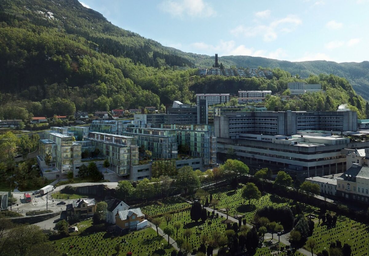 Supersygehus på norsk - her i Bergen, men med dansk islæt. Pressefoto.