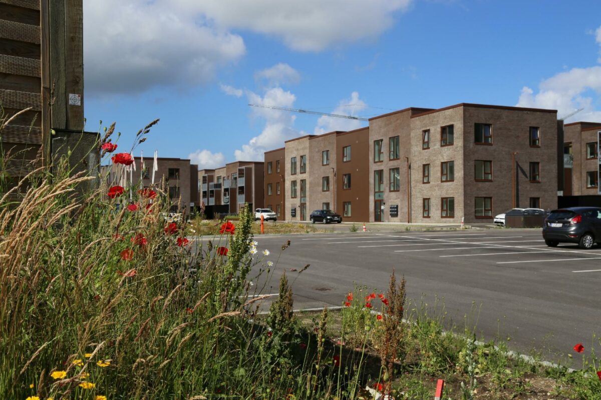 Lejeboliger set fra Middagshøjvej i Viborg Baneby.