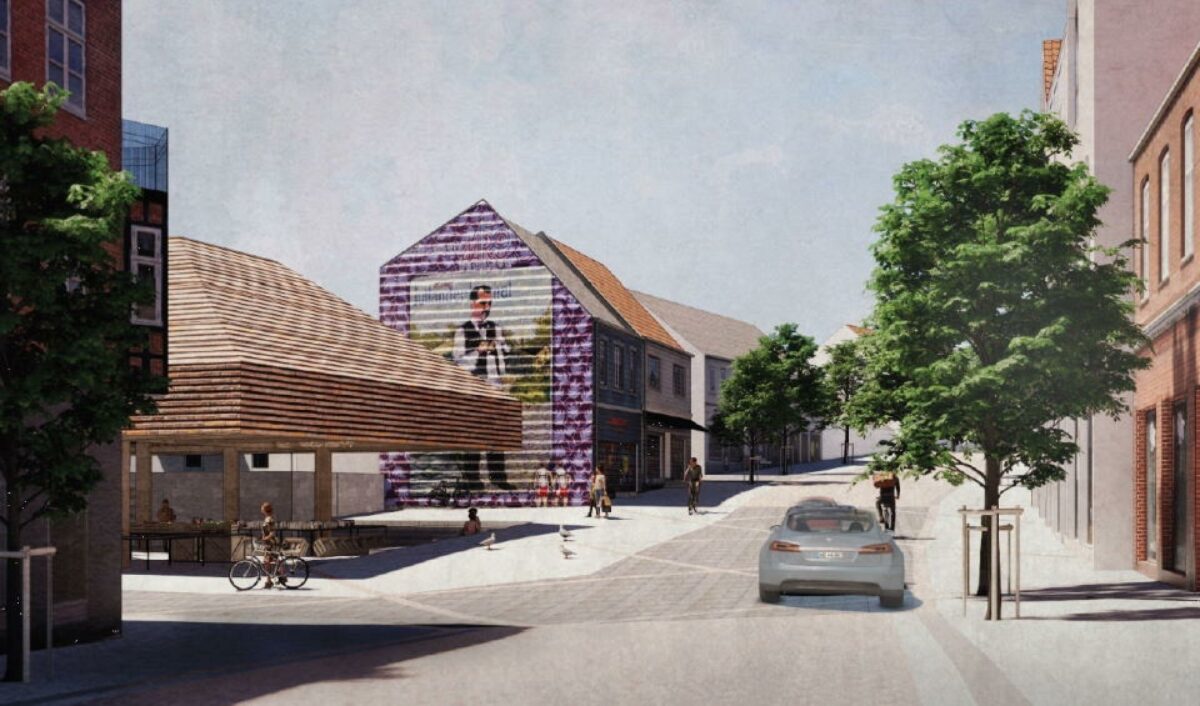 Aars får et nyt samlingssted på Kimbrertorvet. Visualiseringer: Jaja Architects.