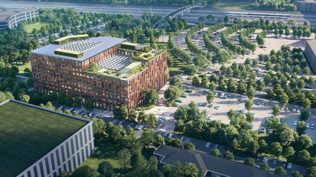 !200 arbejdspladser tæt på København og motorveje - indrettet til de behov virksomheder stiller efter erfaringer med corona. Illustrationer: Schmidt Hammer Lassen Architects.