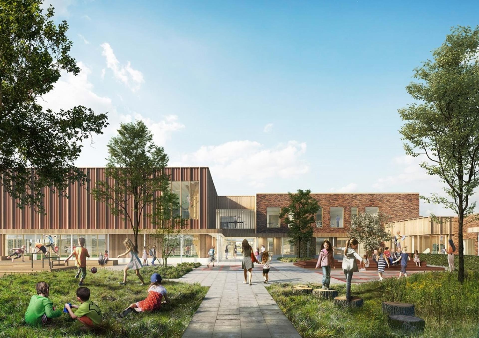 Ny skole i Hørning, etape 1. Ill.: GPP Arkitekter.