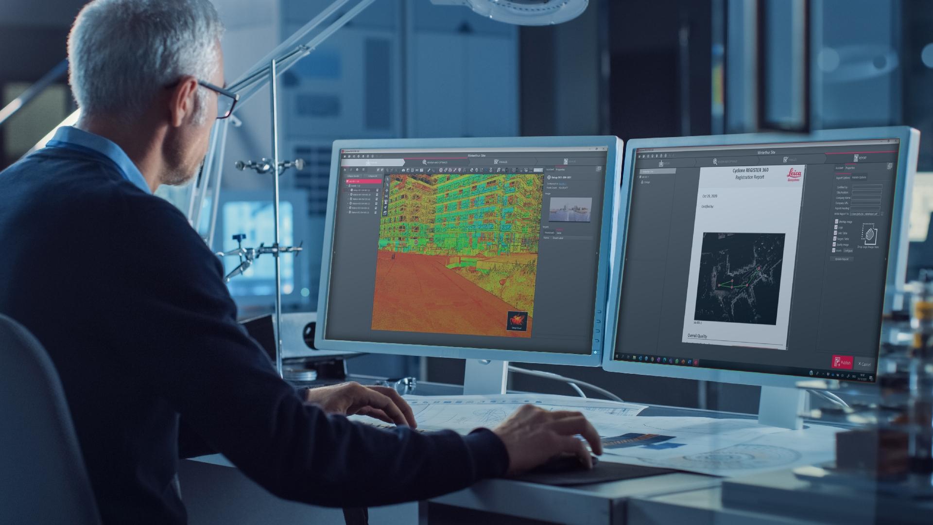 Arbejdet med laserscanning sker i et risikominimeret miljø både i felten og på kontoret. Data, som laserscanneren producerer, er af højeste præcision, og de skaber et digitalt grundlag, som bruges til at forstå, hvordan virkeligheden ser ud. Rapportering af kvalitet af data sker automatisk og kan bruges til dokumentation af projektets udførsel.