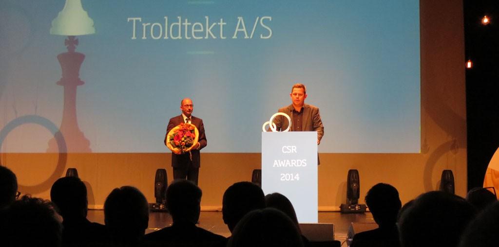 Adm. direktør Peer Leth og Troldtekt A/S modtog forleden årets CSR Strategy Prize.