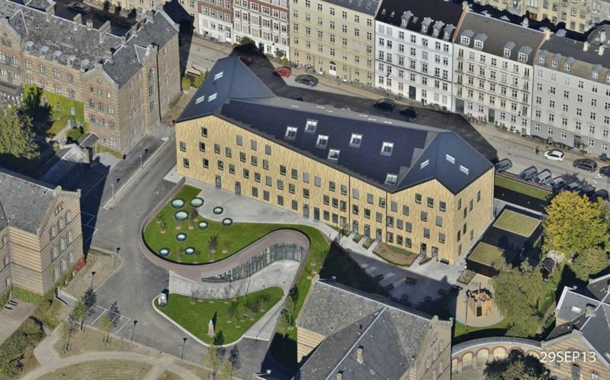 Bygning 35 ved Kommunehospitalet i København har fået en pris for sit smukke ydre. Pressefoto.