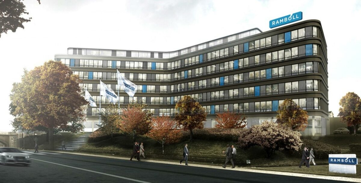 I 2017 kan Rambøll Olie & Gas flytte ind i den syv etager store bygning i Esbjerg. Illustration: Transform Arkitekter.