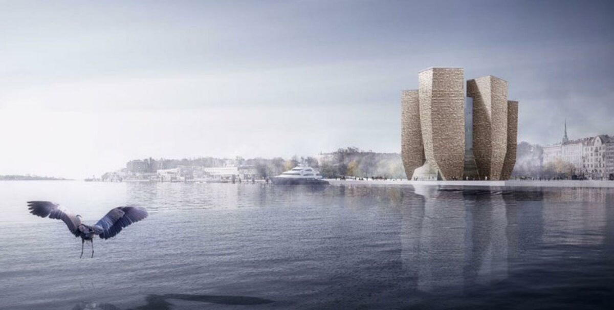 Der er nu udvalgt seks arkitektforslag til det kommen Guggenhaim-museum i Helsinki. Den endelige vinder offentliggøres i juni 2015. Illustration: Guggenheim Helsinki.