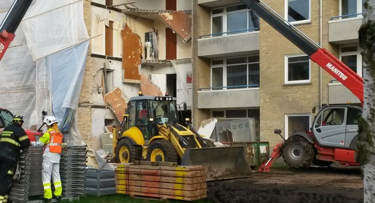 Muren i den kollapsede boligblok i Mølleparken var overbelastet med 190 procent. Foto: NCC.