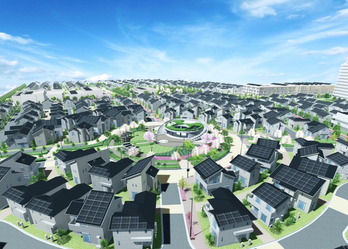 "Fujisawa Sustainable Smart Town" er en bæredygtig by, som er skabt af Panasonic. Illustration: Panasonic.