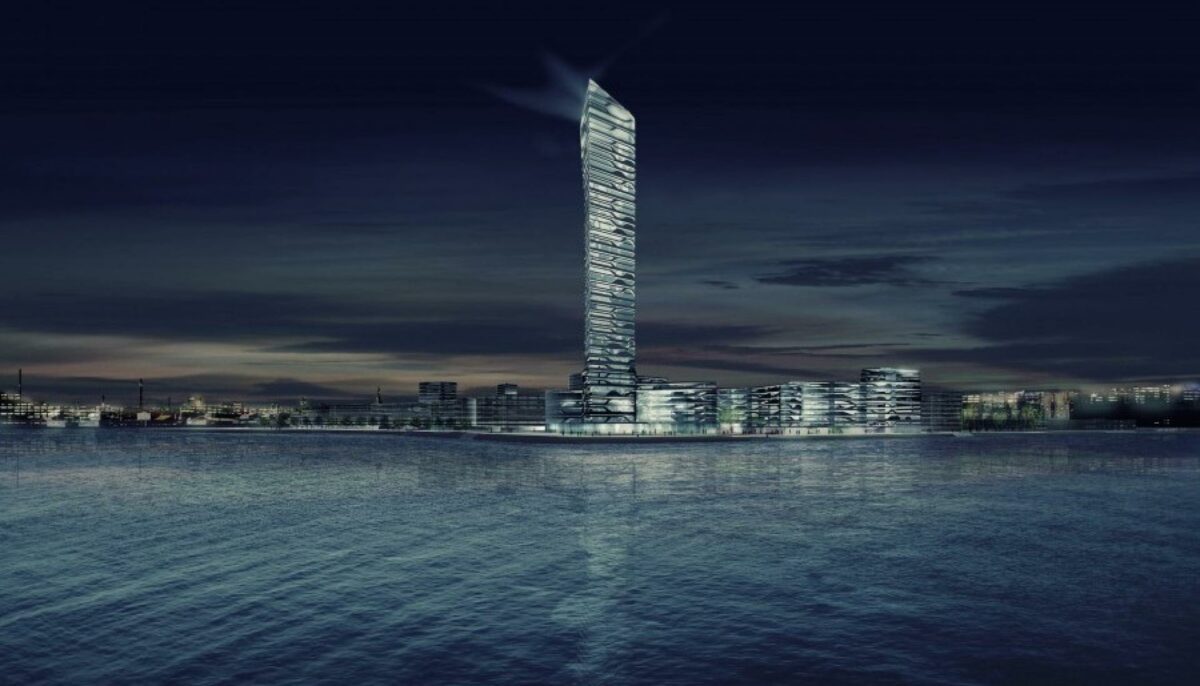Aarhus Kommune mærker nu fornyet interesse fra investorer, der gerne vil opføre Lighthouse-tårnet. Visualisering: Czoo.