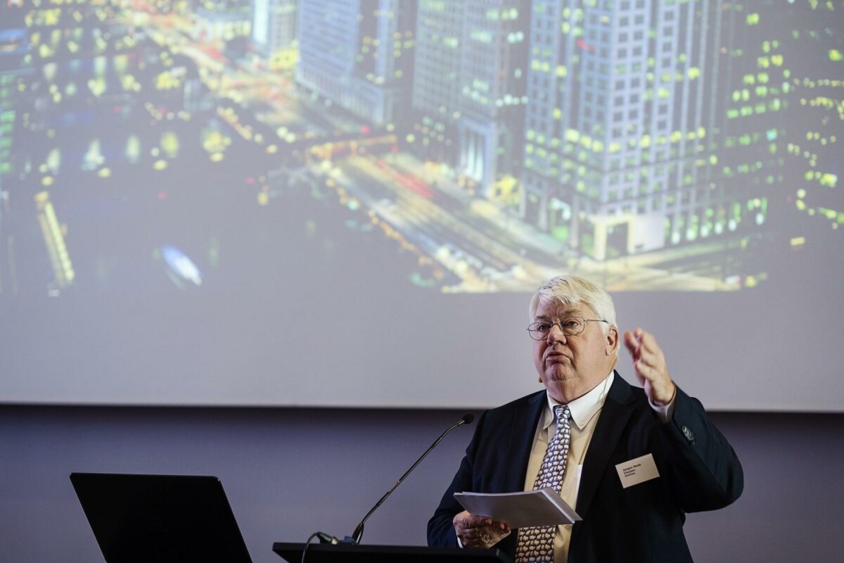 Jørgen Mads Clausen fra Danfoss havde et indlæg på Energiforum om "Potentialet i det fossilfri samfund". Foto: Johnny Anthon Wichmann.