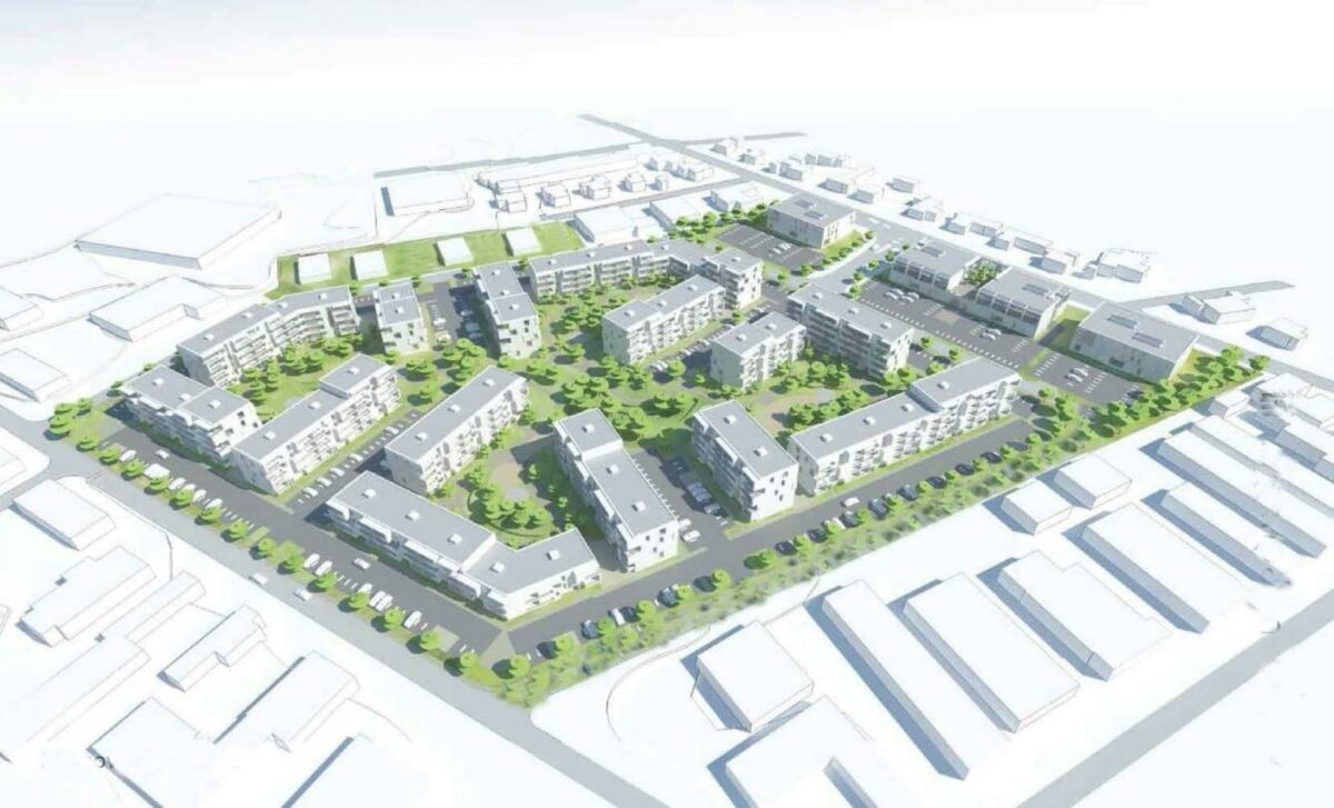 480 nye boliger kan være på vej i Aarhus. Her en skitse af, hvordan byggeriet kan komme til at tage sig ud. Illustration fra lokalplan 911.