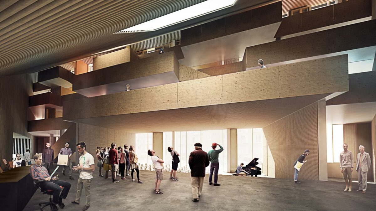 Der bliver masser af kroge og små rum indvendigt i det nye kulturhus i Tingbjerg. Visualisering: Cobe.