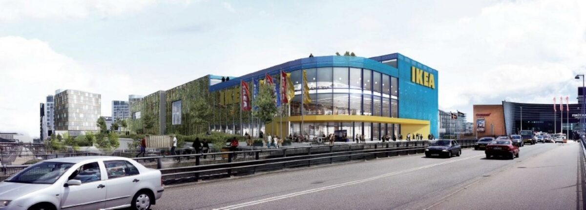 Ikea opfører et nyt, stort varehus ved Dybbølsbro. Illustration: Ikea.