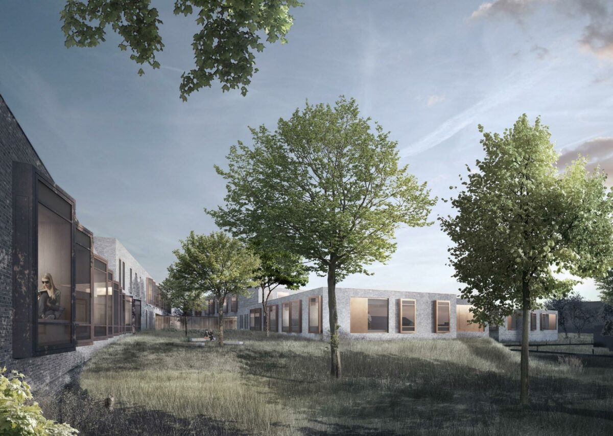 Forslaget fra Friis & Moltke og PLH Arkitekter placerer hvert sengeafsnit om et indre haverum, der er nuanceret udformet og har potentiale til brug på forskellig vis.
