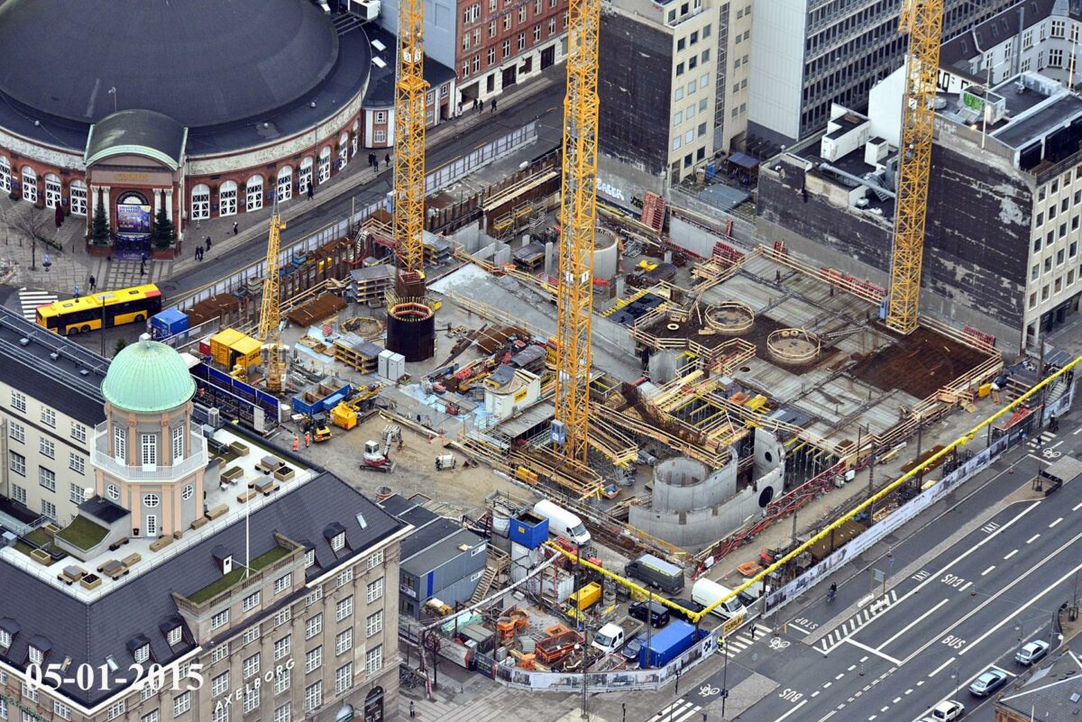 Züblin er som totalentreprenør blandt andet i gang med det omfattende ikonbyggeri Axel Towers på Axeltorv i København. Arkivfoto fra januar 2015: ATP Ejendomme.