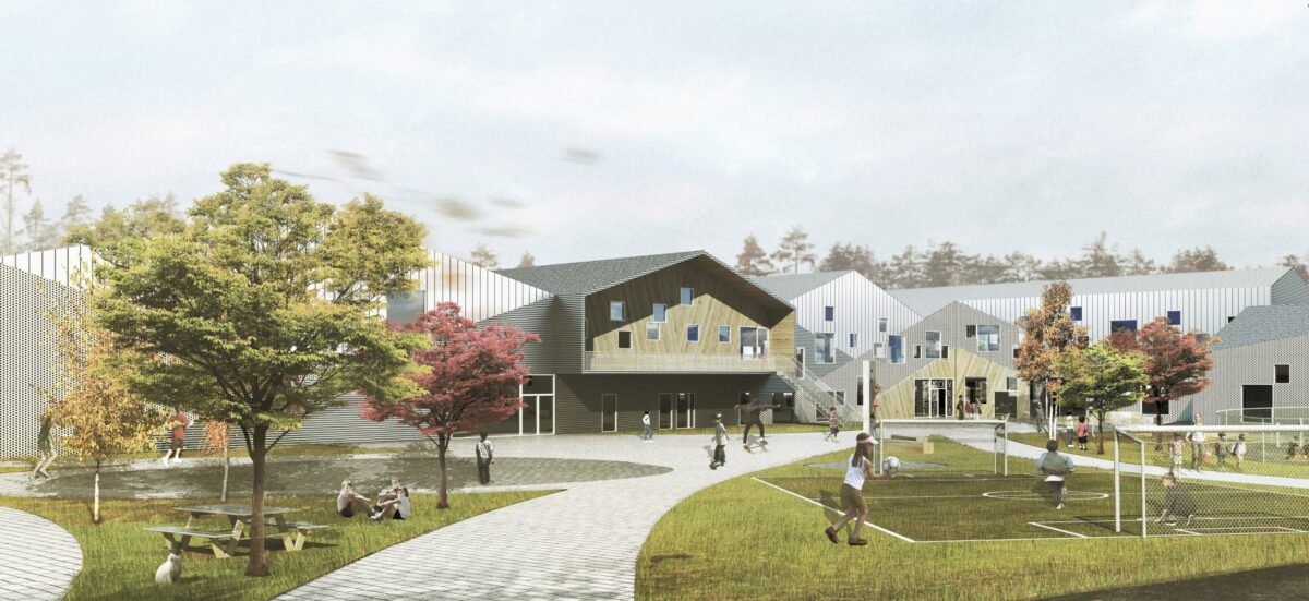 Skovbakkeskolen opføres i OPS-regi af MT Højgaard og DEAS med CEBRA som arkitekt.