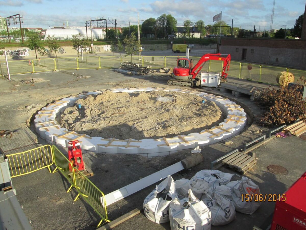 Entreprenøren NCC Construction har taget hul på et større klimasikringsarbejde på Ydre Østerbro. Foto: NCC.