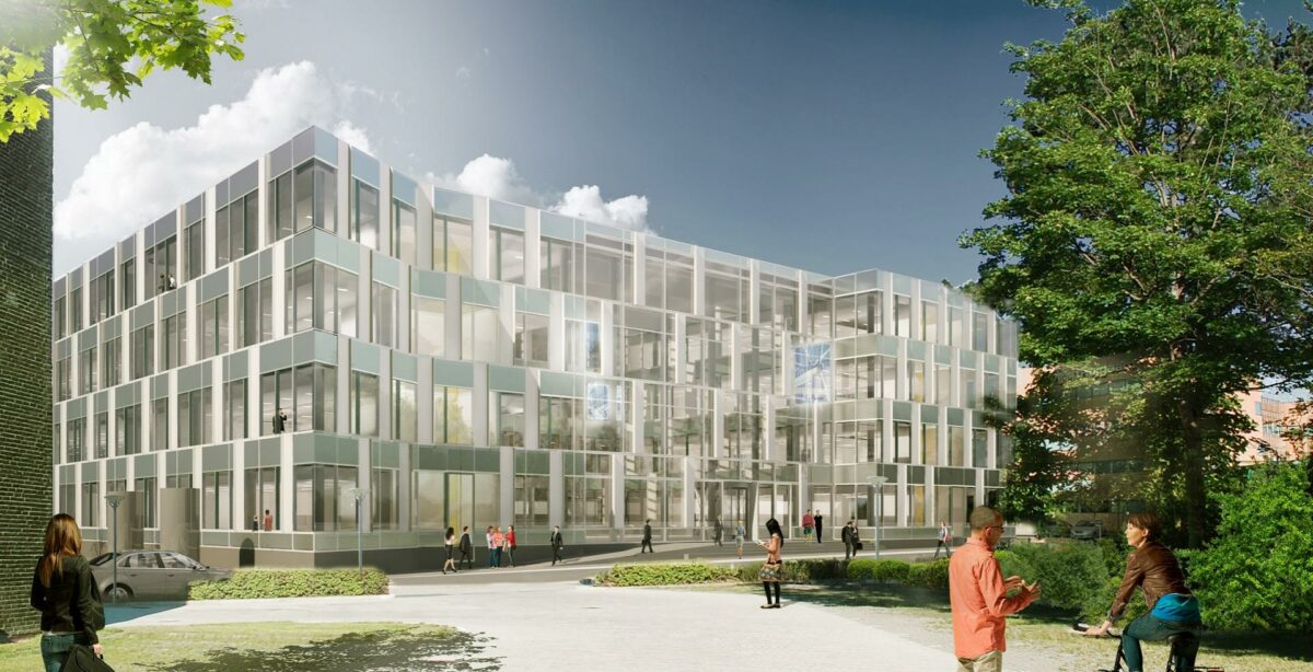 Mandag var der rejsegilde på Danmarks første Multiflex Office, som er beliggende i Søborg. Bygningen bliver MT Højgaards nye domicil. Visualisering: DesignGroup Architects.