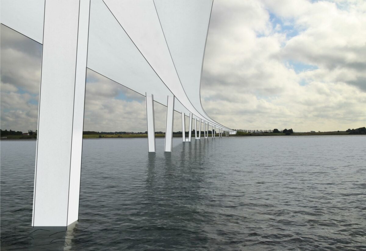 Fredag afsløres navnet på den kommende nye bro over roskilde Fjord. Visualisering: Vejdirektoratet.