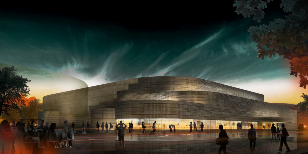 Næstved multiarena er tegnet af Cebra arkitekter.