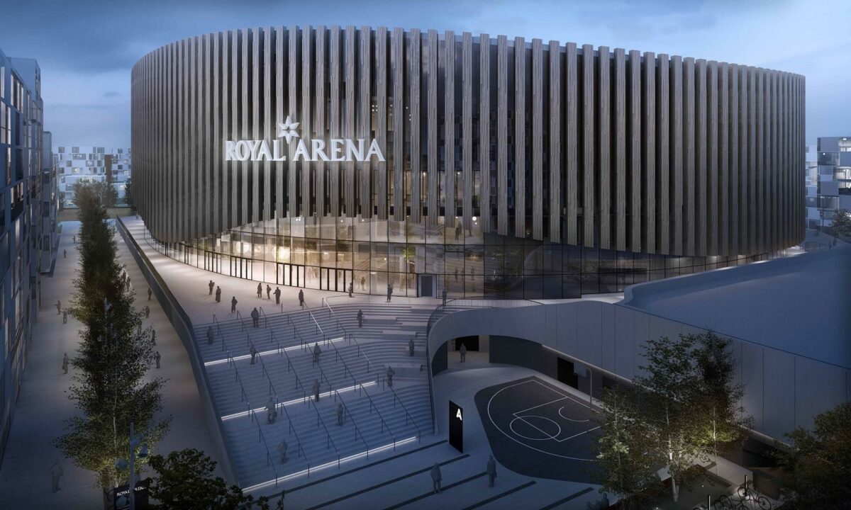 Royal Arena får beklædning af det modificerede Accoyatræ. Visualisering: 3XN.