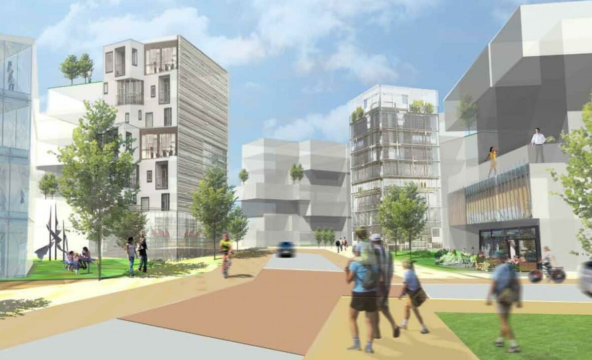 Projektet Risskov Brynet er under opførelse i Aarhus. Illustration fra Aarhus Kommunes helhedsplan.