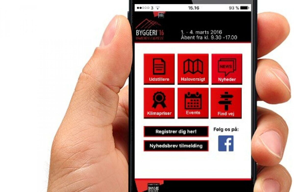App'en skal hjælpe besøgende med at finde rundt mellem de mange tilbud på Byggeri'16.