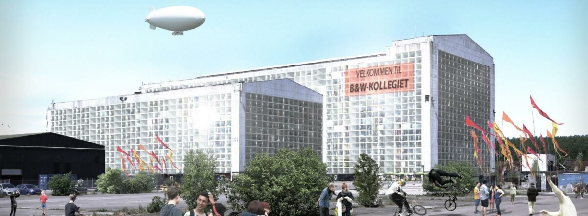 BCVA har transformation af byområder og innovativ bæredygtig byudvikling som nogle af sine specialer og foreslår nu en stor omdannelse af B&W-hallerne i København. Illustration: BCVA.